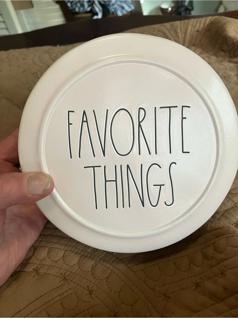 'Rae Dunn Favorite Things' Round Ceramic Box in Pale Pink